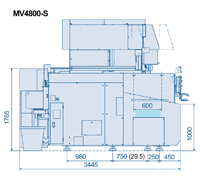 Проволочно-вырезной электроэрозионный станок Mitsubishi MV4800S NewGen (размеры)